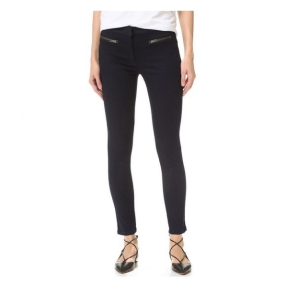 Veronica Beard black moto crop‎ jeans pants size 6
